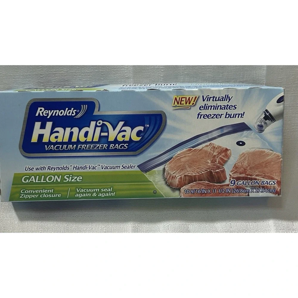Reynolds Handi-Vac Vacuum Freezer Bags Gallon Size — 9 Bags‎  NEW & UNOPENED